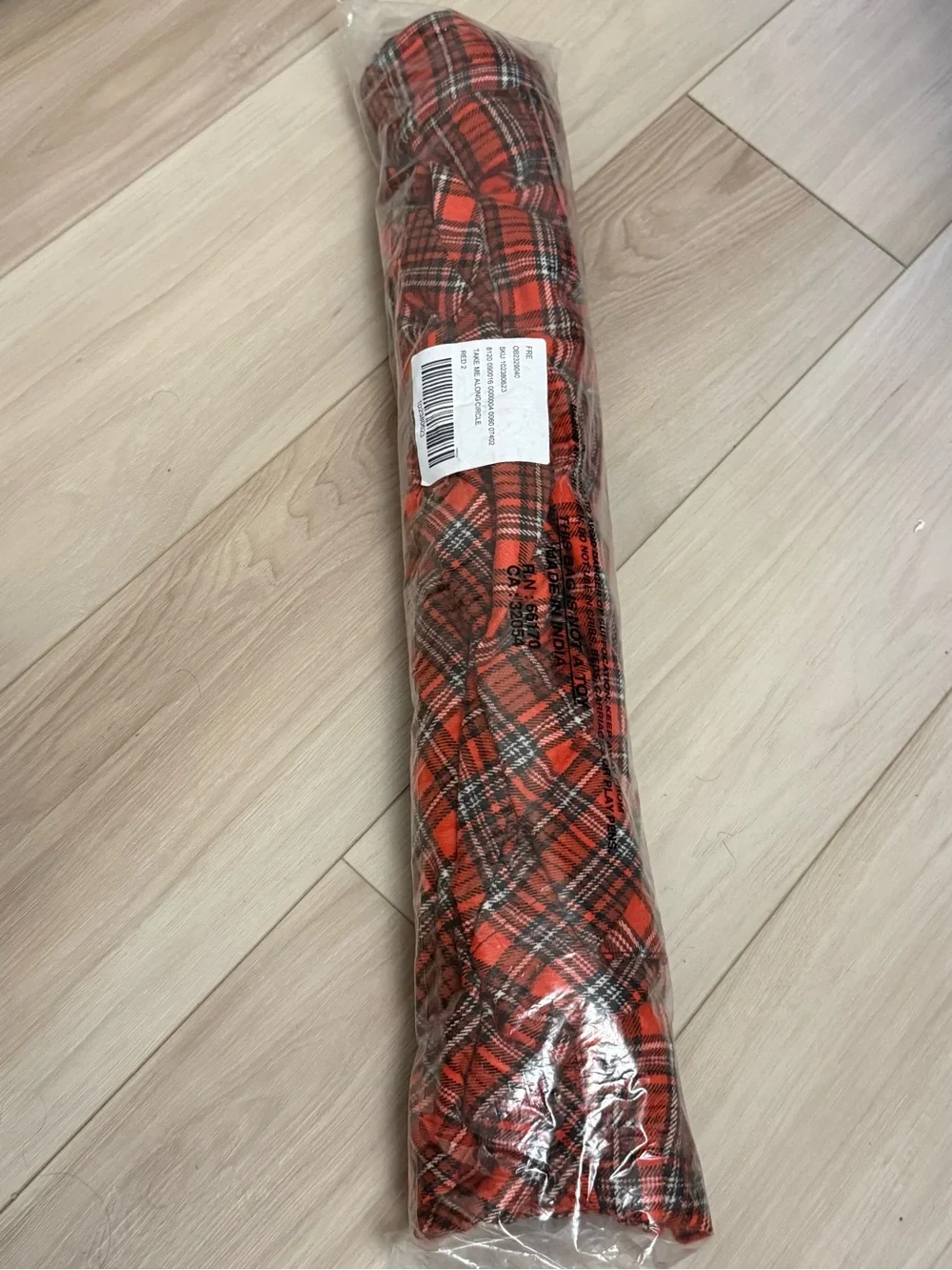 Free People Take Me Along Circle Skirt Red Plaid NWT Midi Wrap Buckle Size 2
